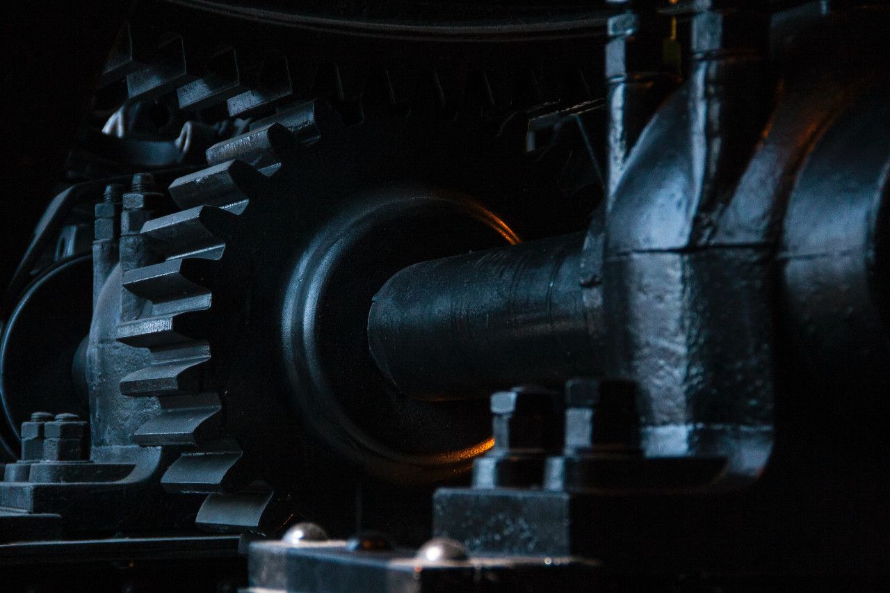 Großes schwarzes Industriegetriebe